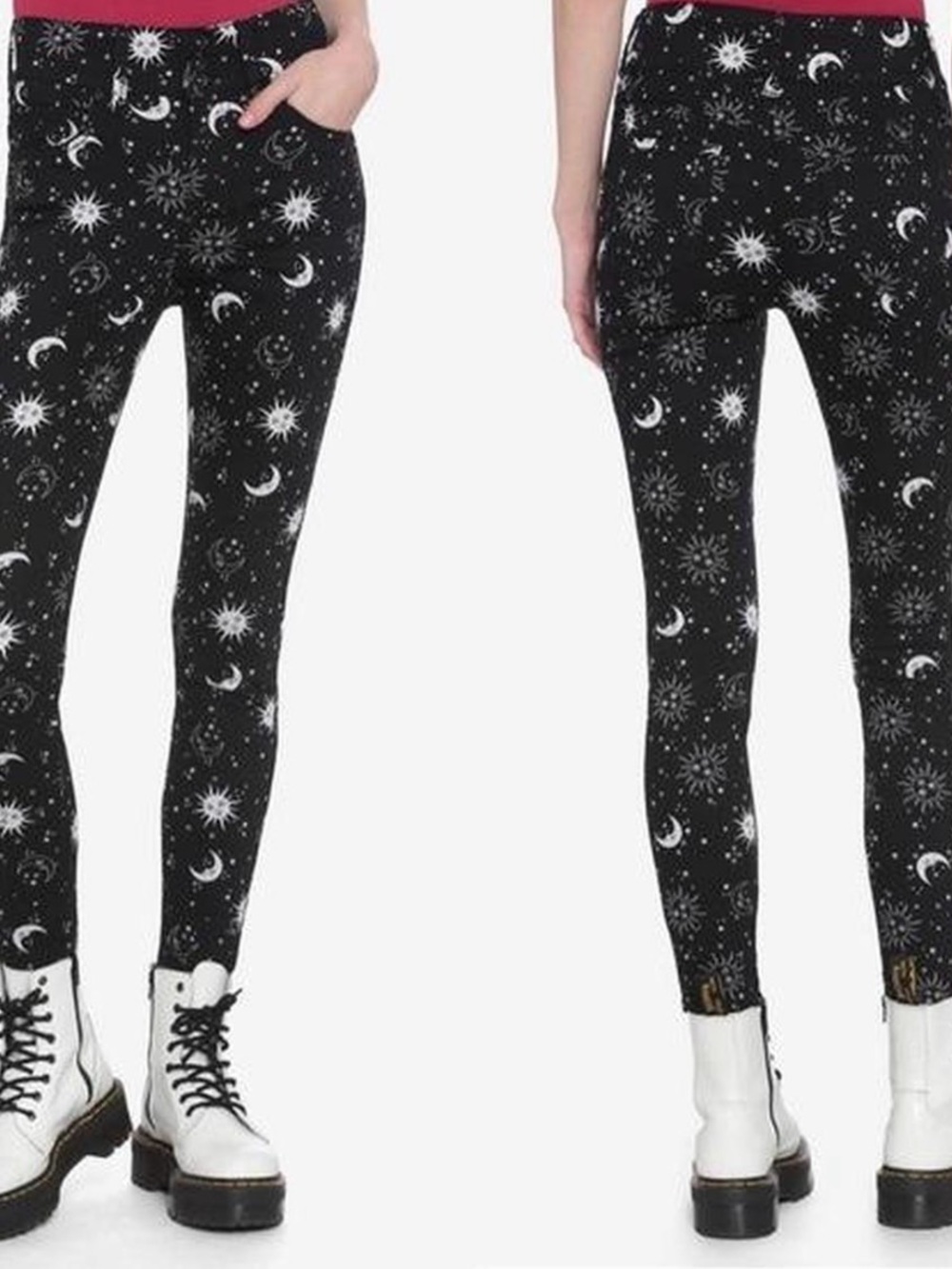 Black Celestial Print Leggings
